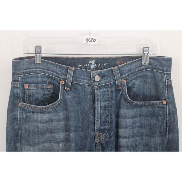 7 For All Mankind Men's RELAXED Jeans Size 31 Button Fly BOOTCUT Med Wash - Picture 2 of 6